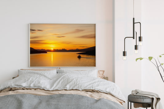 Leinwanddruck #42 "Sonnenuntergang Norwegen"