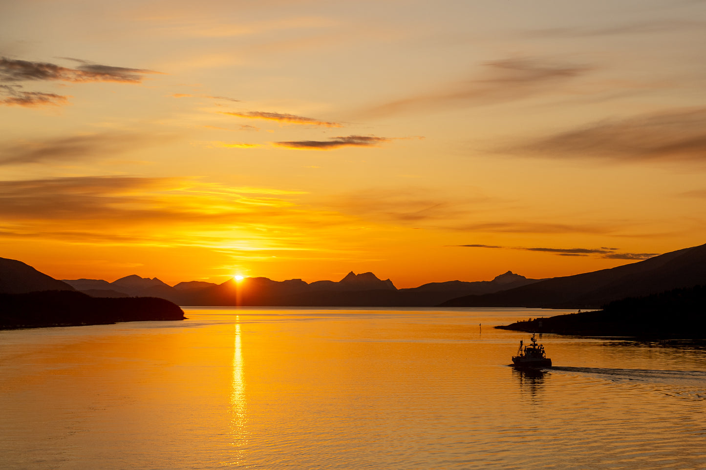 Leinwanddruck #42 "Sonnenuntergang Norwegen"