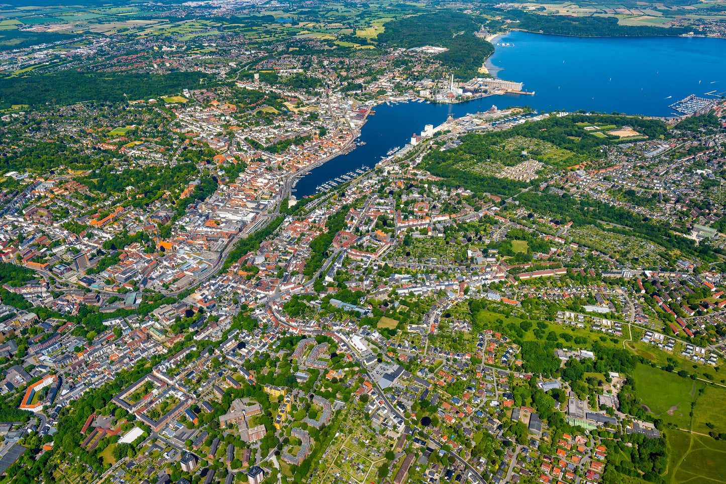 Leinwanddruck #55 "Luftaufnahme Flensburg 2023"