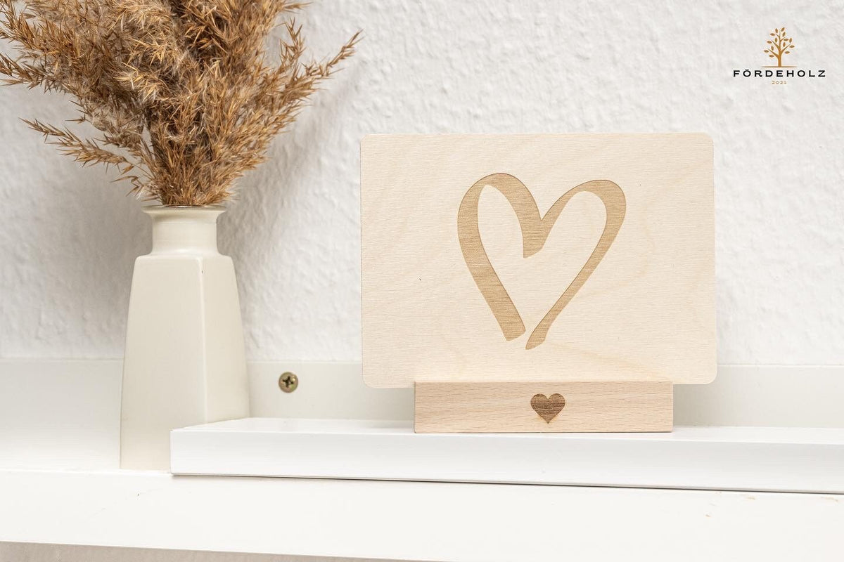 Holzpostkarte - Holzkarte - 14x10cm mit individueller Wunschgravur - Postkarte