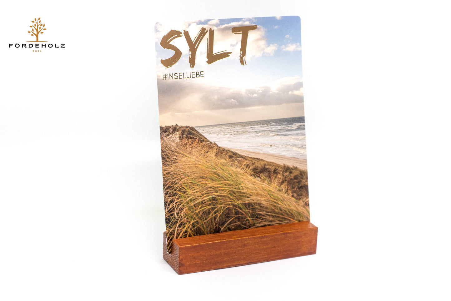 Foto- und Kartenhalter aus Holz, Palisander-Lasur, Holzkartenhalter, Kartenaufsteller, Buchenholz ohne Gravur