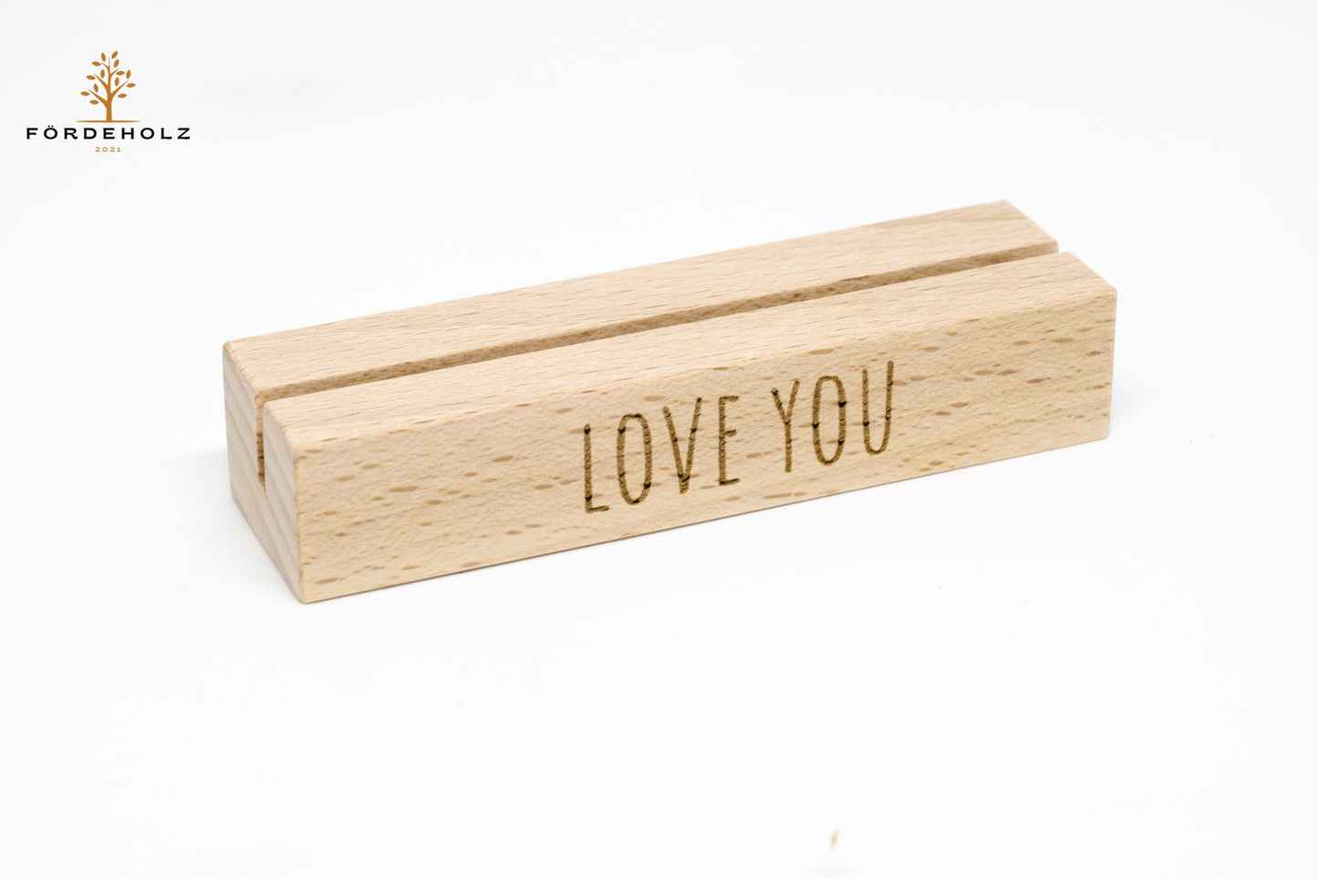 Valentinstag Kartenhalter aus Buchenholz - verschiedene Gravuren - Liebe, Romantik, Geschenk Valentinstag