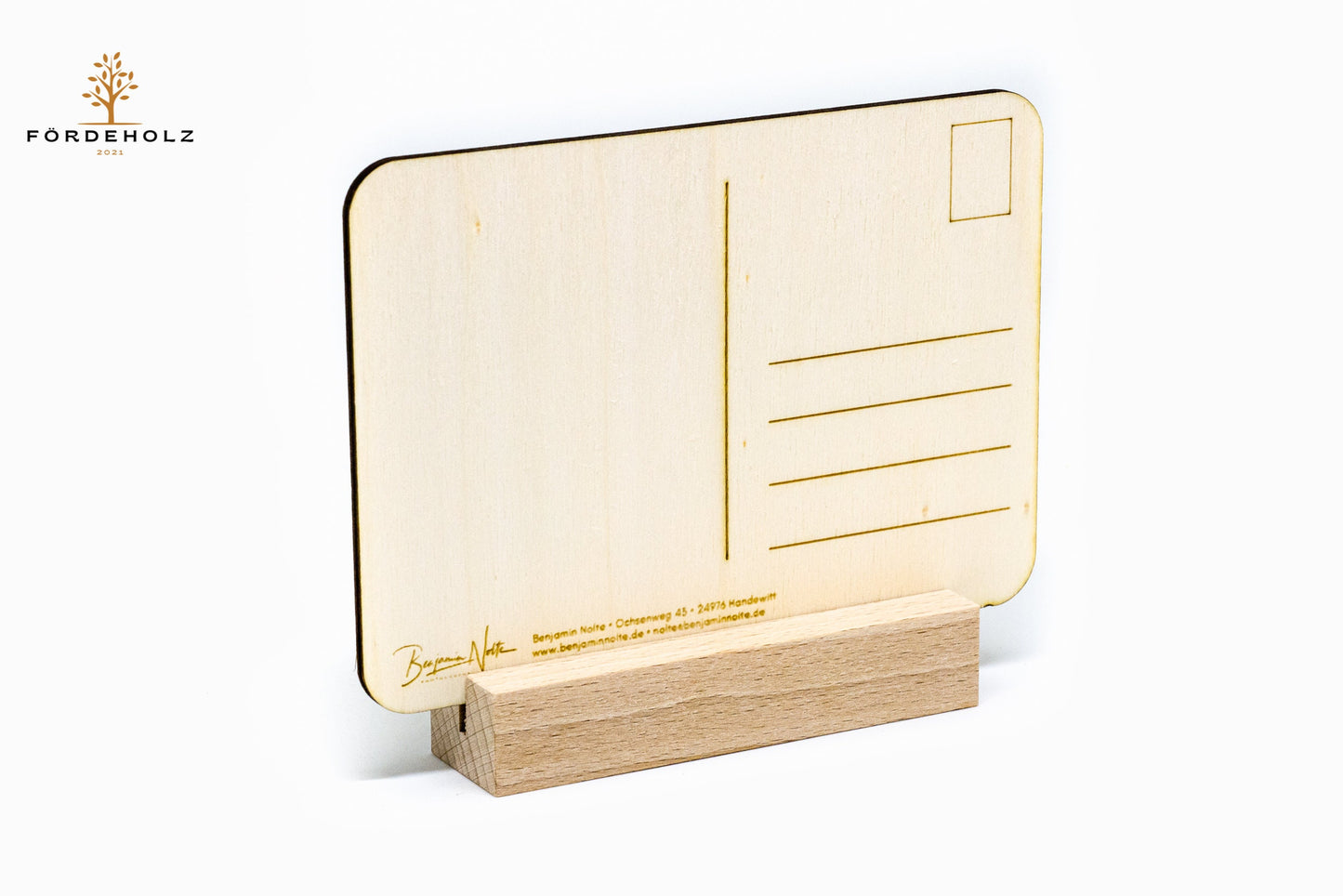 Holzpostkarte Flensburg - Postkarte aus Holz - Moin Moin - Holzkarte