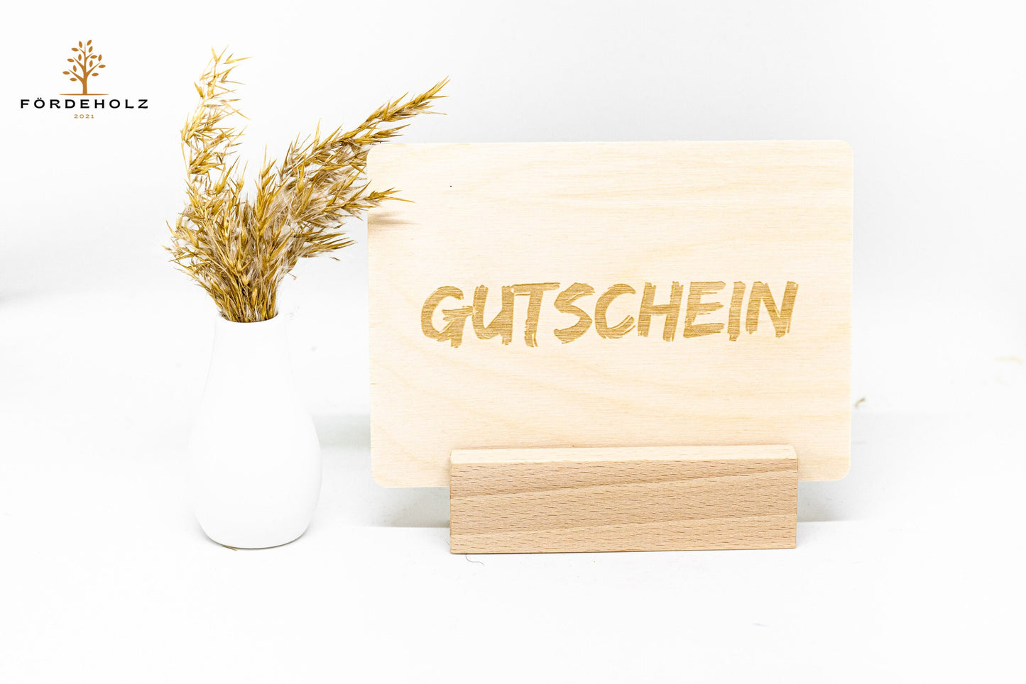 Gutschein aus Holz - Holzgutschein - Holzpostkarte - 14x10 cm - Geschenkgutschein - individuell - gravierbar - personalisierbar