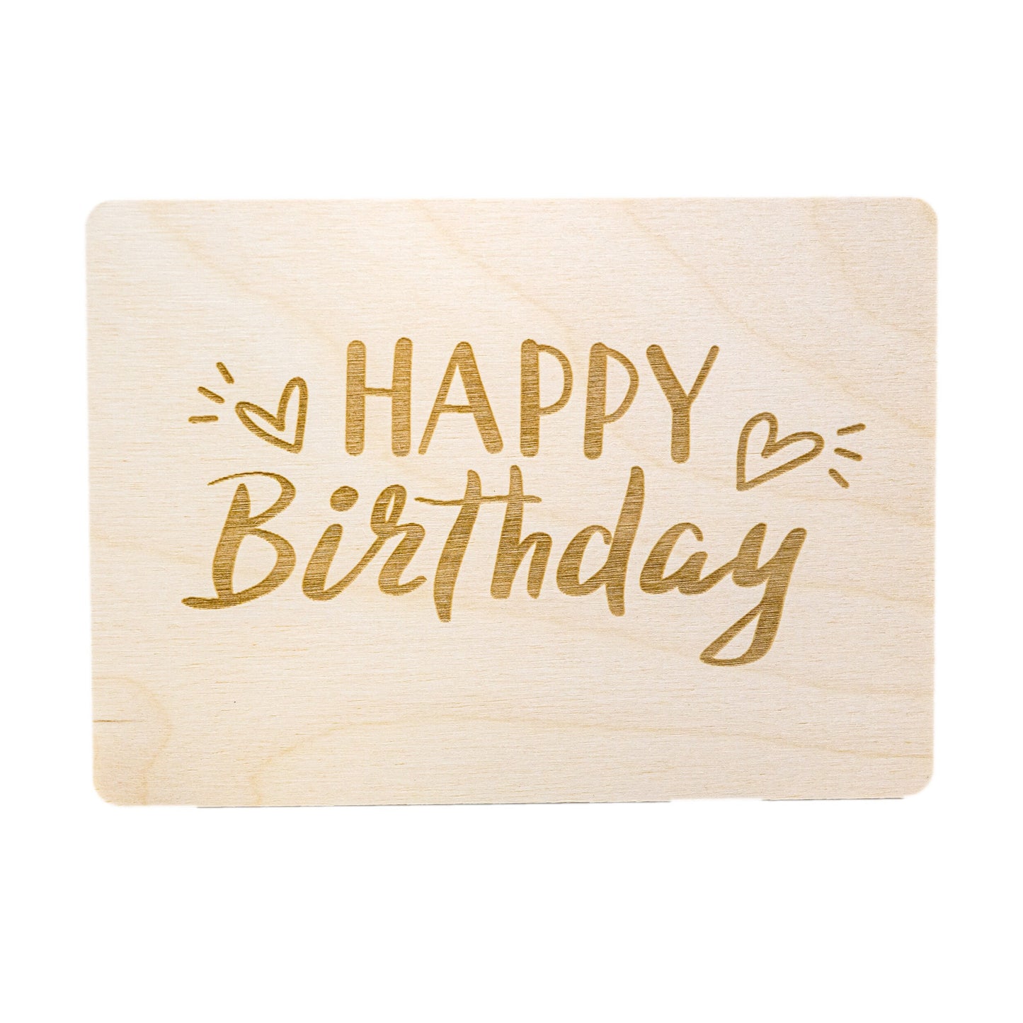 Holzpostkarte - Happy Birthday - Herzlichen Glückwunsch - Postkarte - Karte zum Geburtstag - Karte - Geburtstagskarte