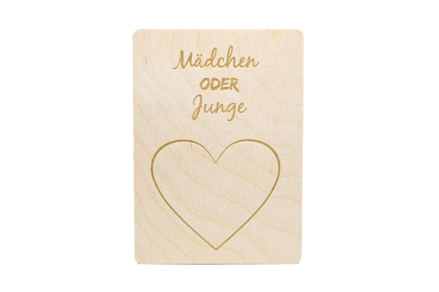 5er Set • Rubbelkarte Holz zum selber beschriften • "Mädchen oder Junge" • Holzpostkarte • Rubbellos • Gender Reveal • Gutschein • 10x14cm