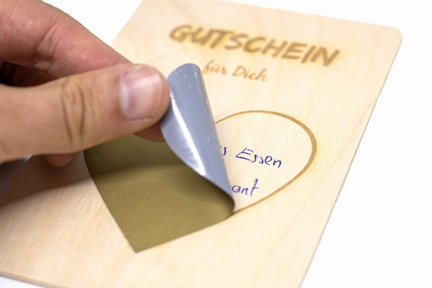 5er Set • Rubbelkarte Holz zum selber beschriften • "Gutschein für dich" • Holzpostkarte • Rubbellos •Gutschein • Rubbel Gutschein • 10x14cm