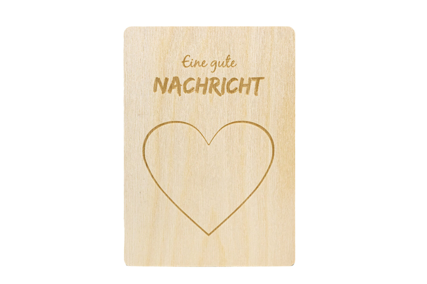 5er Set • Rubbelkarte Holz zum selber beschriften • "Eine gute Nachricht" • Holzpostkarte • Gender Reveal • Babyparty • 10x14cm