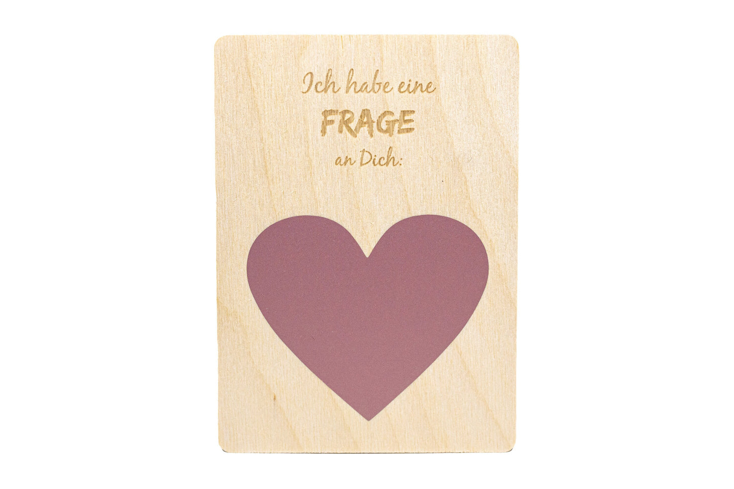 5er Set • Rubbelkarte aus Holz zum selber beschriften • "Frage an Dich" • Holzpostkarte • Rubbellos • Gutschein • Rubbel Gutschein • 10x14cm