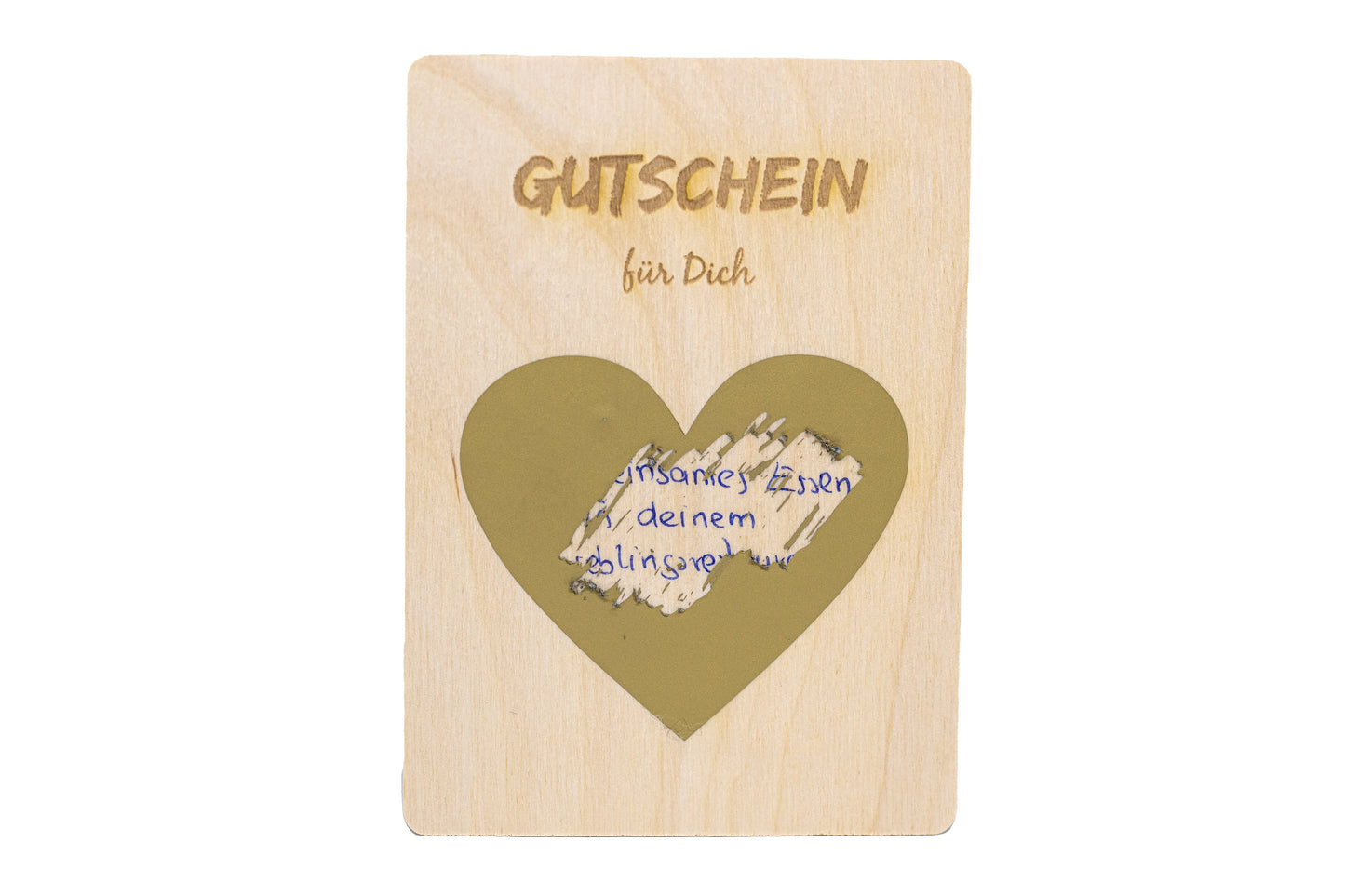 5er Set • Rubbelkarte Holz zum selber beschriften • "Gutschein für dich" • Holzpostkarte • Rubbellos •Gutschein • Rubbel Gutschein • 10x14cm