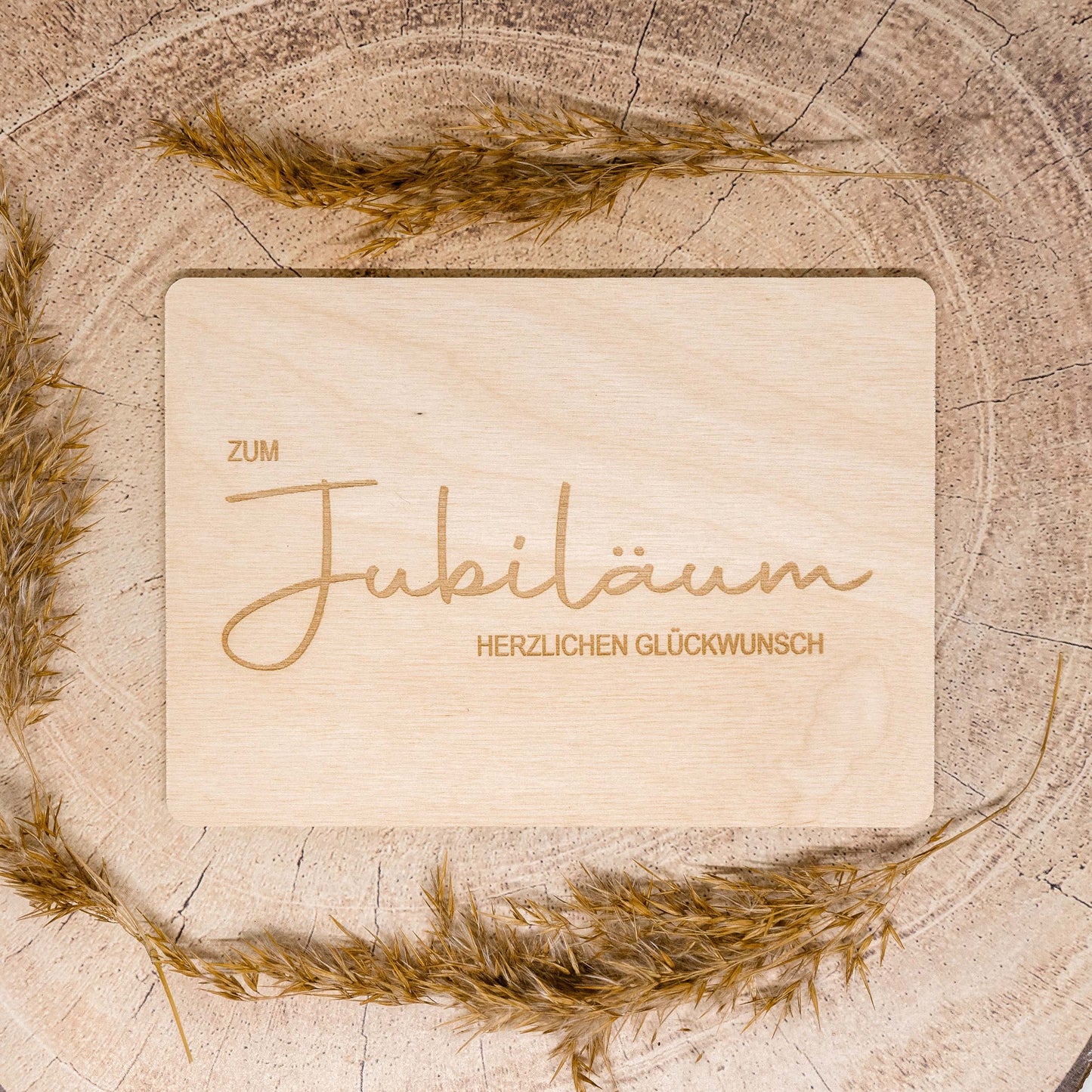 Holzpostkarte • Jubiläum • Postkarte aus Holz • Holzkarte • 14x10cm