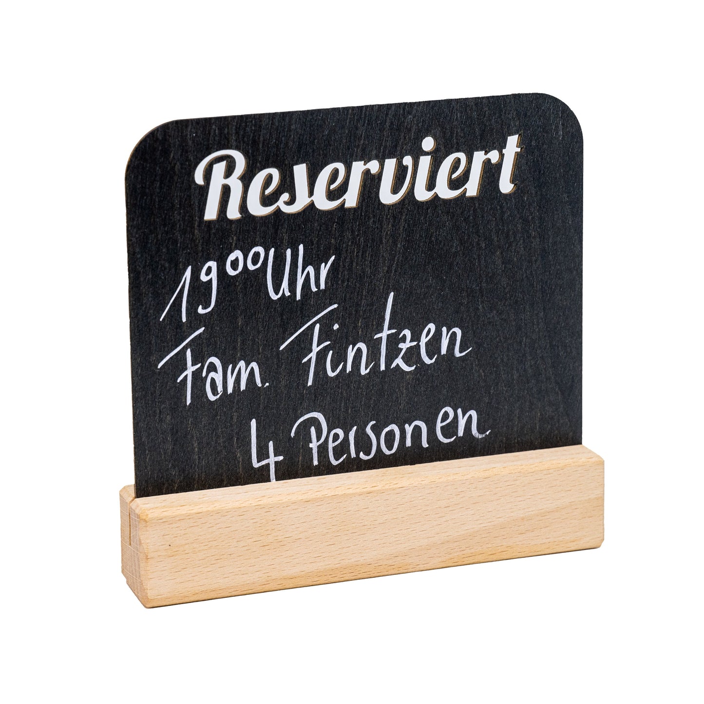 Holz Tischaufsteller aus Buche mit Kreidetafel • Reserviert • Gastronomie • Restaurant • Tischreservierung • mit individueller Lasergravur