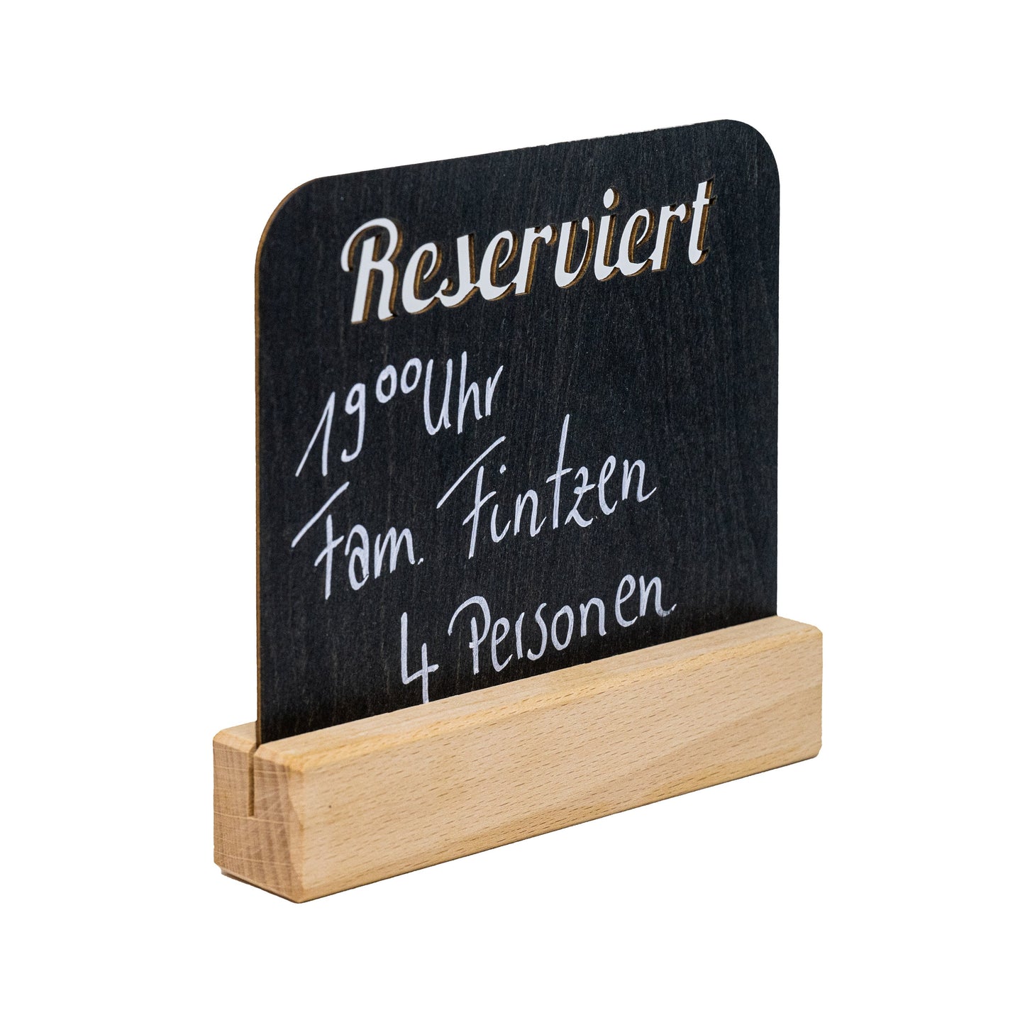 Holz Tischaufsteller aus Buche mit Kreidetafel • Reserviert • Gastronomie • Restaurant • Tischreservierung • mit individueller Lasergravur