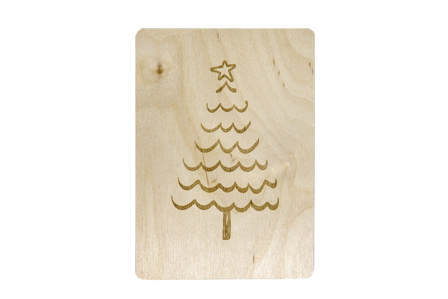 Holzpostkarte • Weihnachtsbaum • Weihnachten • Deko • Holzkarte • Postkarte mit Weihnachtsmotiv • Lasergravur • 14x10 cm