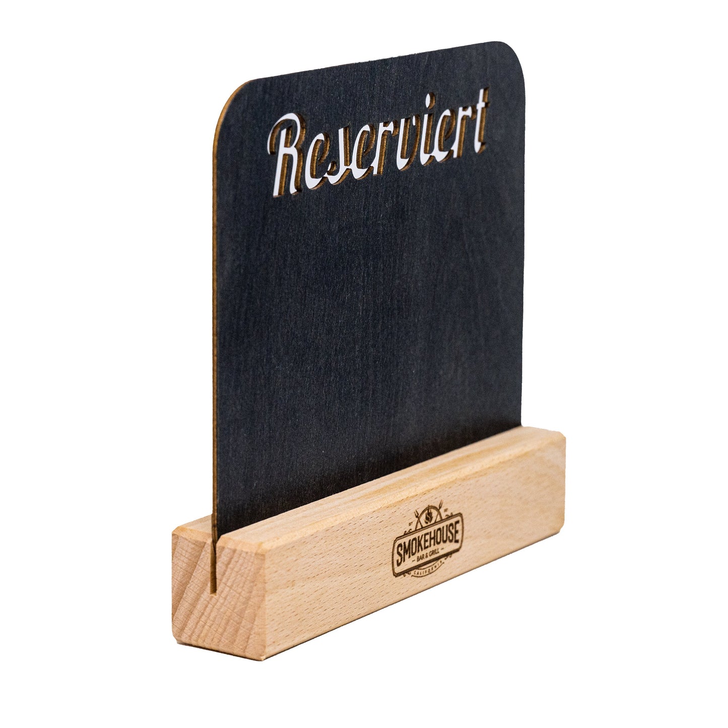 Holz Tischaufsteller aus Buche mit Kreidetafel • Reserviert • Gastronomie • Restaurant • Tischreservierung • mit individueller Lasergravur