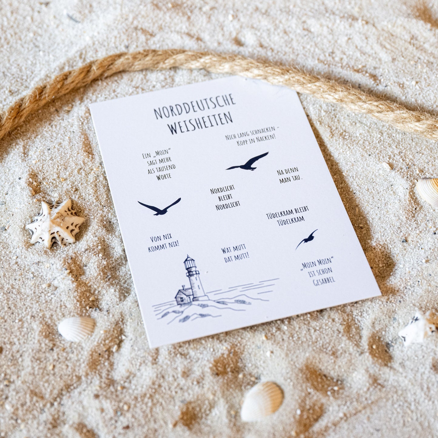 Postkarte • Ansichtskarte • norddeutsche Grußkarte • maritim "Norddeutsche Weisheiten" - DIN A6