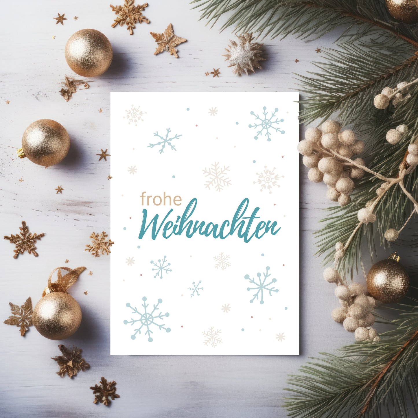 4er Set - Weihnachtskarten - Postkarte Weihnachten - DIN A6 - Frohe Weihnachten