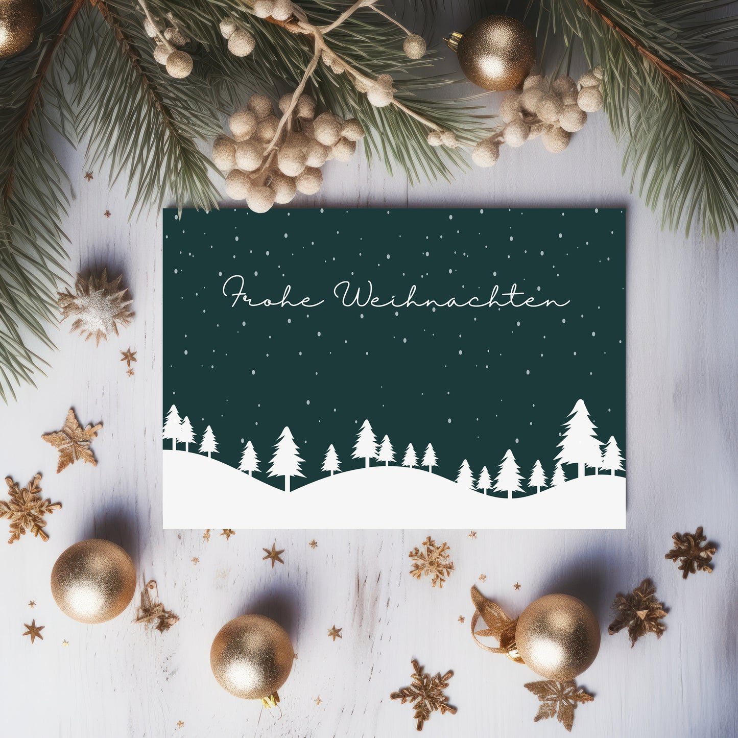 4er Set - Weihnachtskarten - Postkarte Weihnachten - DIN A6 - Frohe Weihnachten