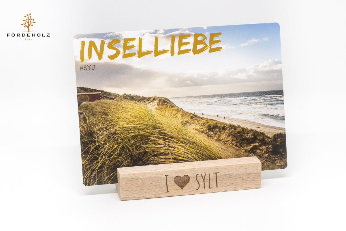 Postkarte "Inselliebe" - Sylt - mit partiellem UV Lack - auf Wunsch mit passendem Kartenhalter