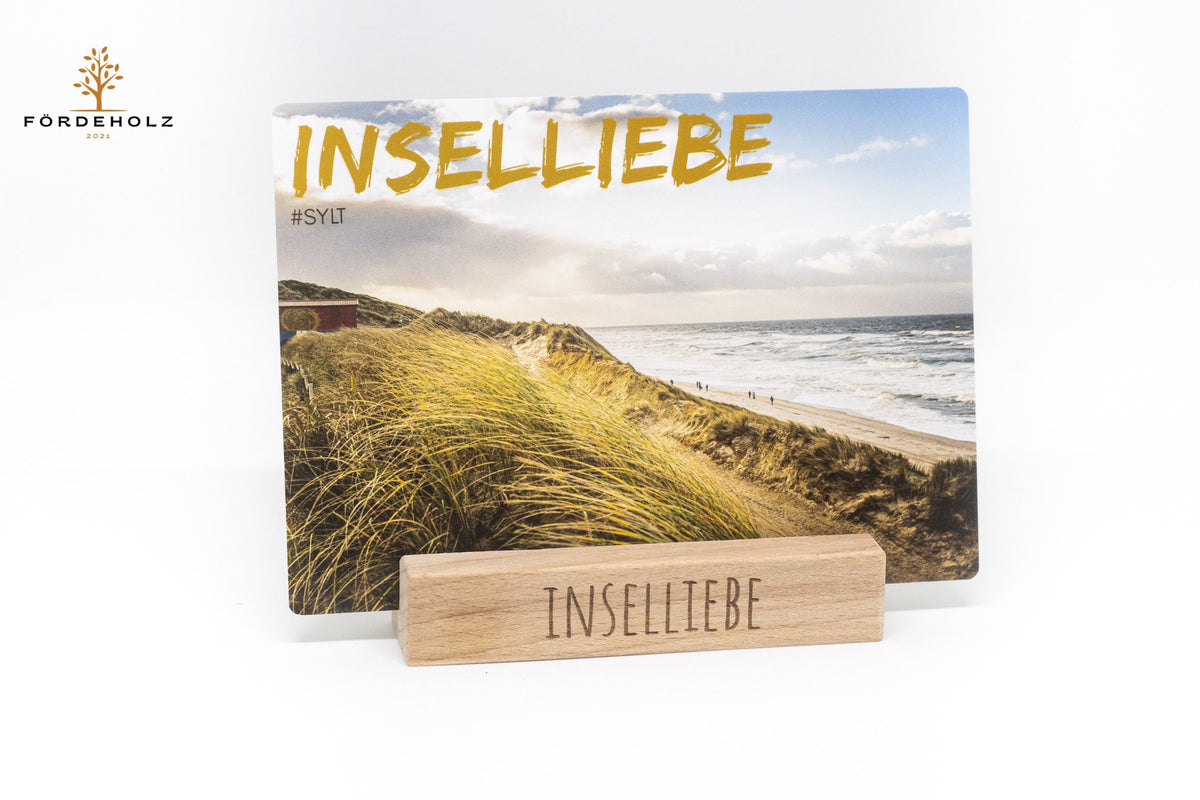 Postkarte "Inselliebe" - Sylt - mit partiellem UV Lack - auf Wunsch mit passendem Kartenhalter