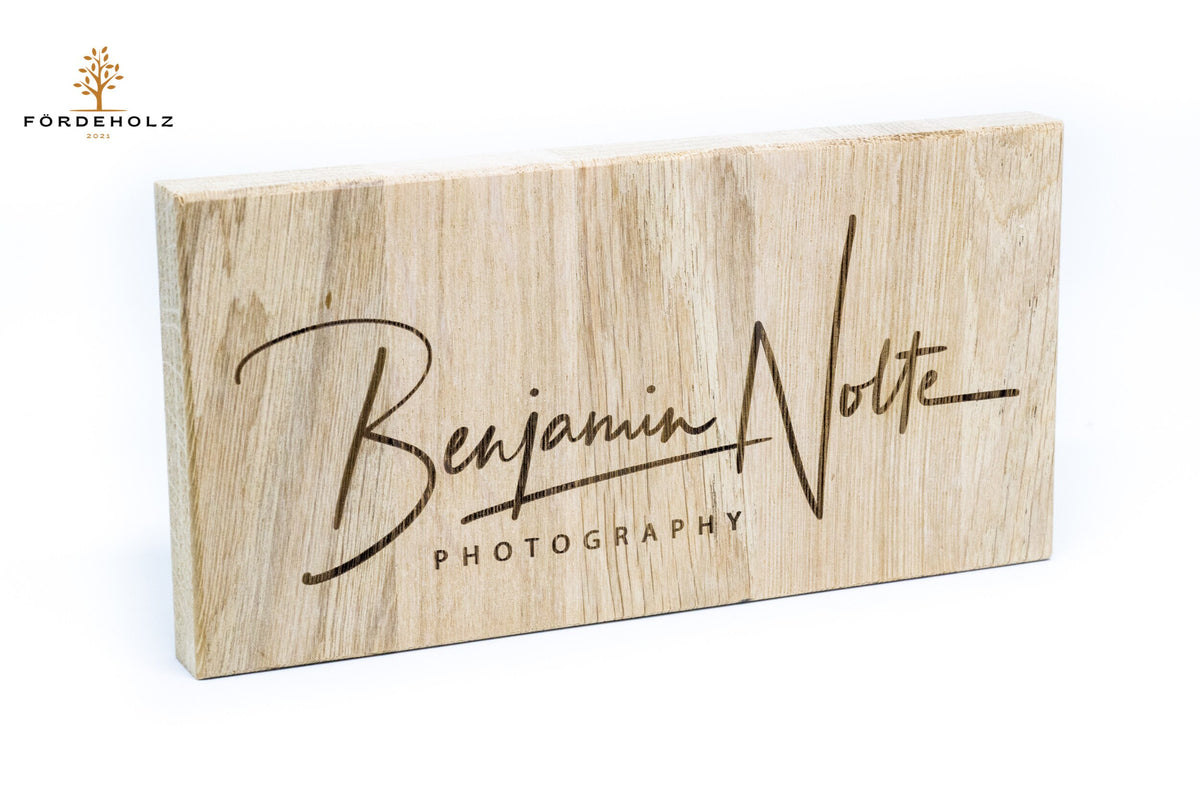 Holzschild mit Familiennamen als Gravur, Eiche, personalisiert, Schild, Familie, individuell, Geschenk, Türschild, Wunschgravur