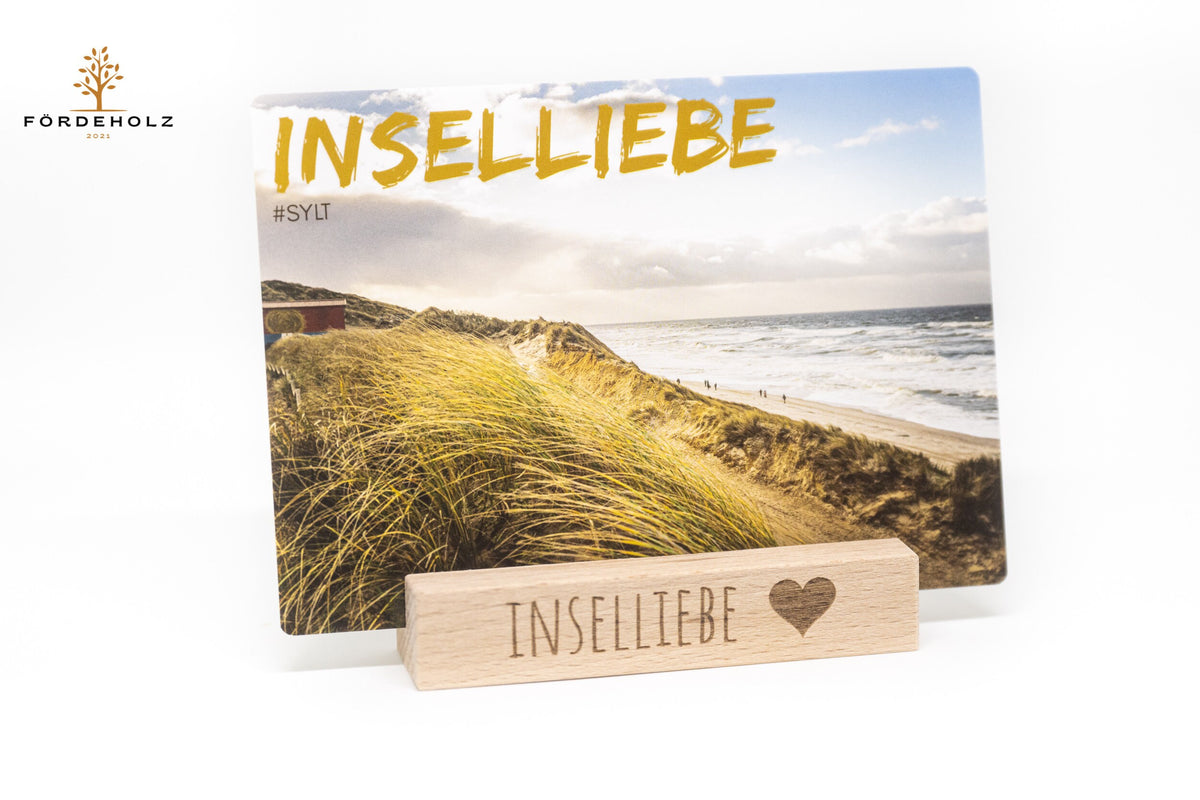 Postkarte "Inselliebe" - Sylt - mit partiellem UV Lack - auf Wunsch mit passendem Kartenhalter