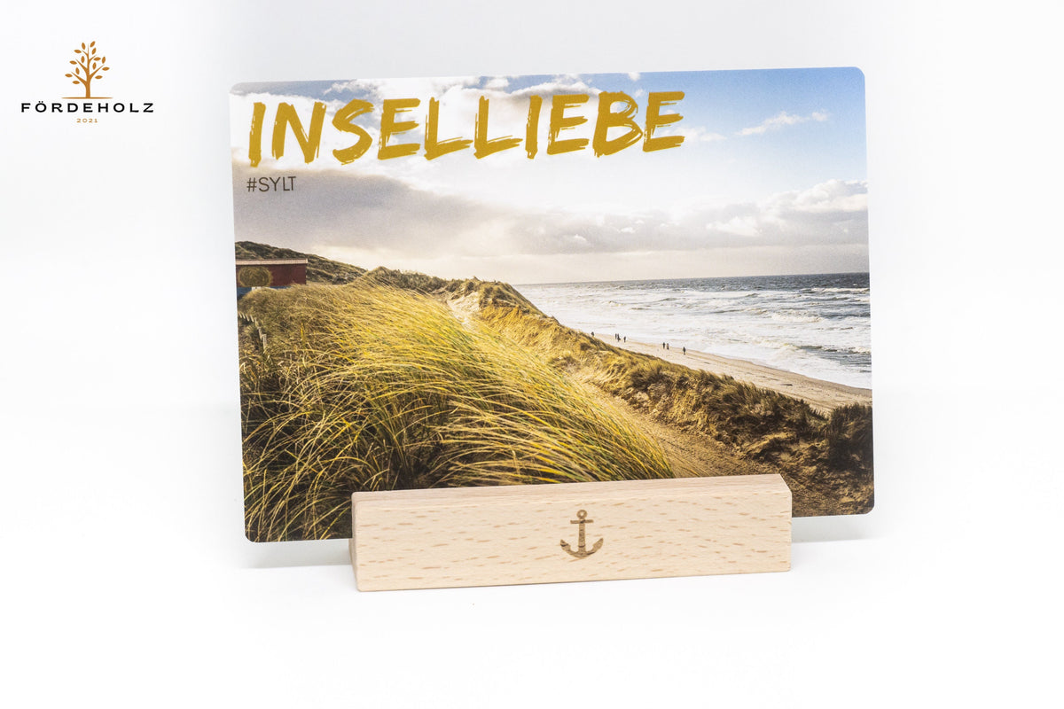 Postkarte "Inselliebe" - Sylt - mit partiellem UV Lack - auf Wunsch mit passendem Kartenhalter