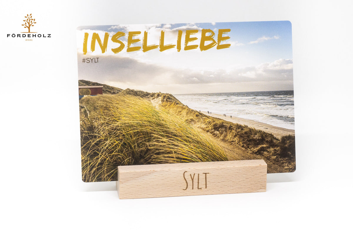 Postkarte "Inselliebe" - Sylt - mit partiellem UV Lack - auf Wunsch mit passendem Kartenhalter