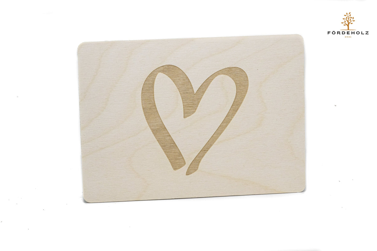 Holzpostkarte Valentinstag - Herz- Lieblingsmensch - Postkarte aus Holz - Holzkarte Valentinstag - Liebe