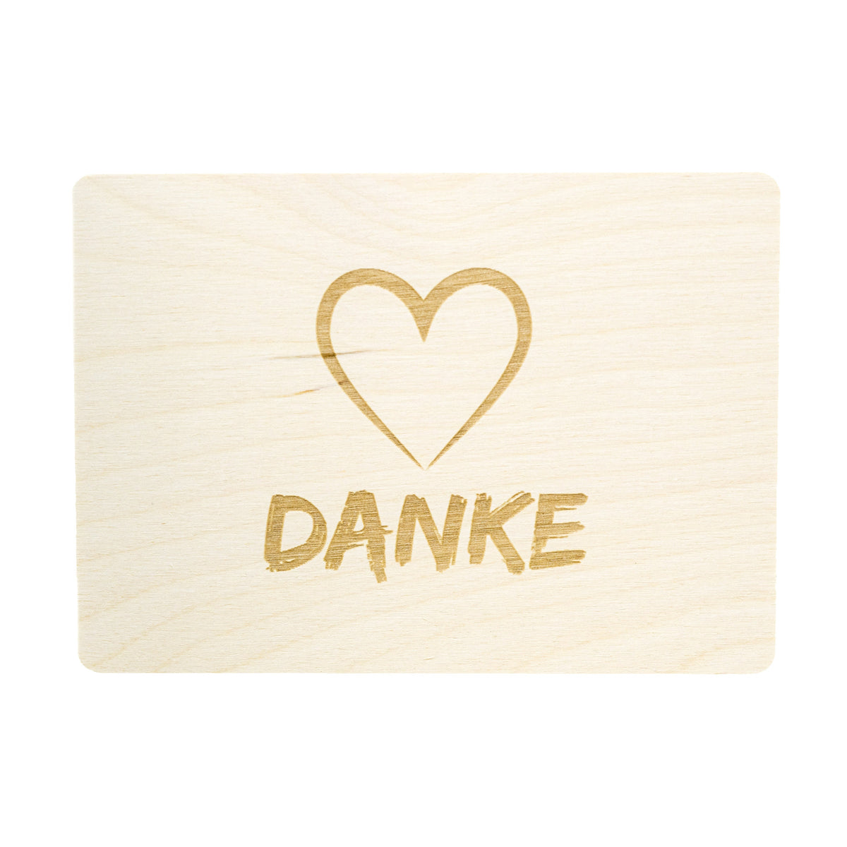 Holzpostkarte Danke Herz - Postkarte aus Holz - Danke - Muttertag - Holzkarte Valentinstag - Liebe