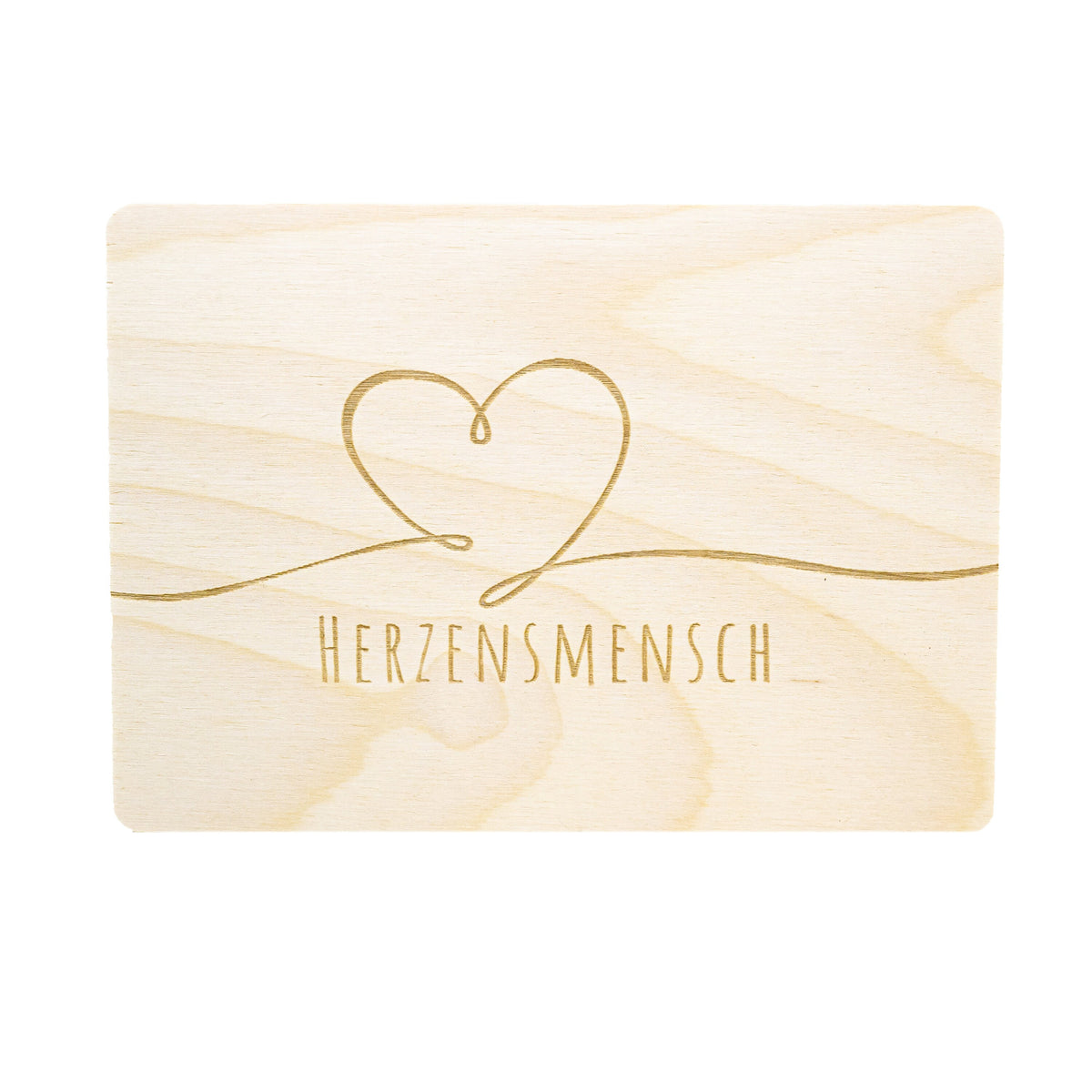 Holzpostkarte • Herzensmensch • Herz • Postkarte aus Holz • Liebe • Romantik • Holzkarte Valentinstag