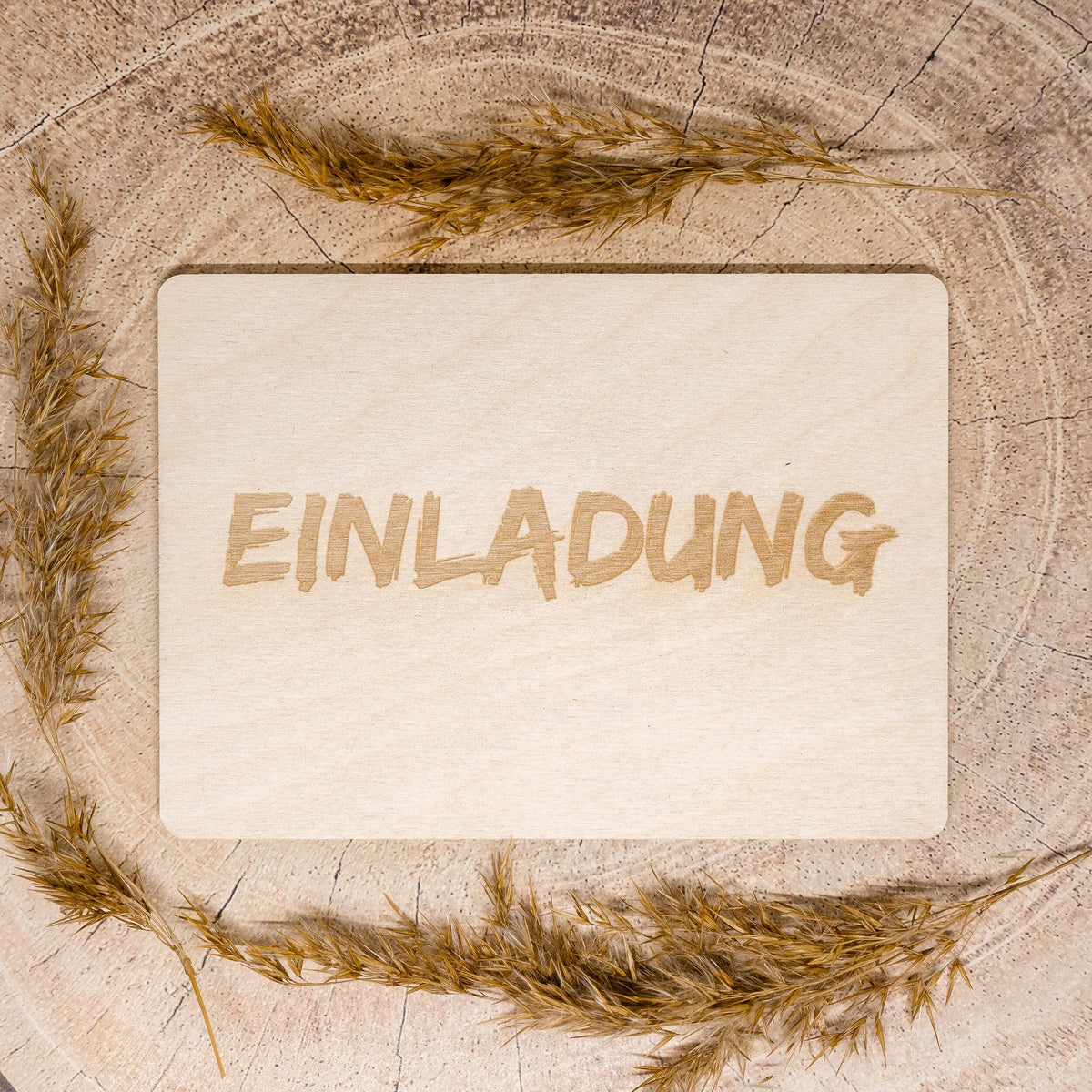 Holzpostkarte • Einladung • Einladungskarte • Holzkarte • Postkarte mit Lasergravur