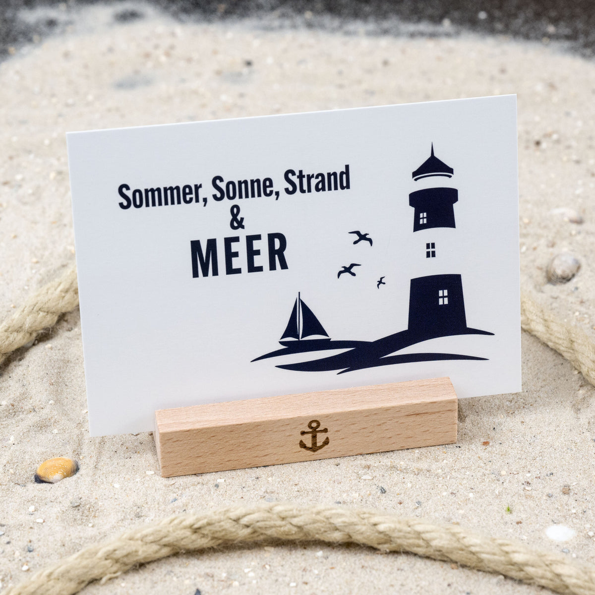 Postkarte • Ansichtskarte • norddeutsche Grußkarte • maritim "Sommer, Sonne, Strand & Meer" - DIN A6