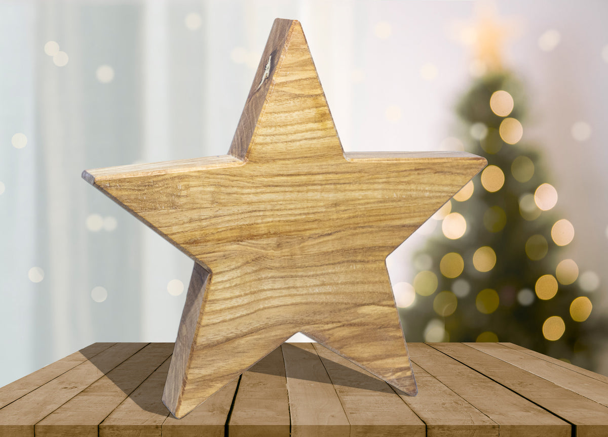 Holzstern • Weihnachtsstern • Esche • geölt • Weihnachtsdekoration • Stern • Deko • personalisierbar • groß