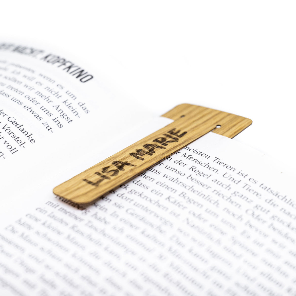 Lesezeichen aus Holz • personalisierter • Eiche geölt • Holz • Alpaka, Anker, Herz