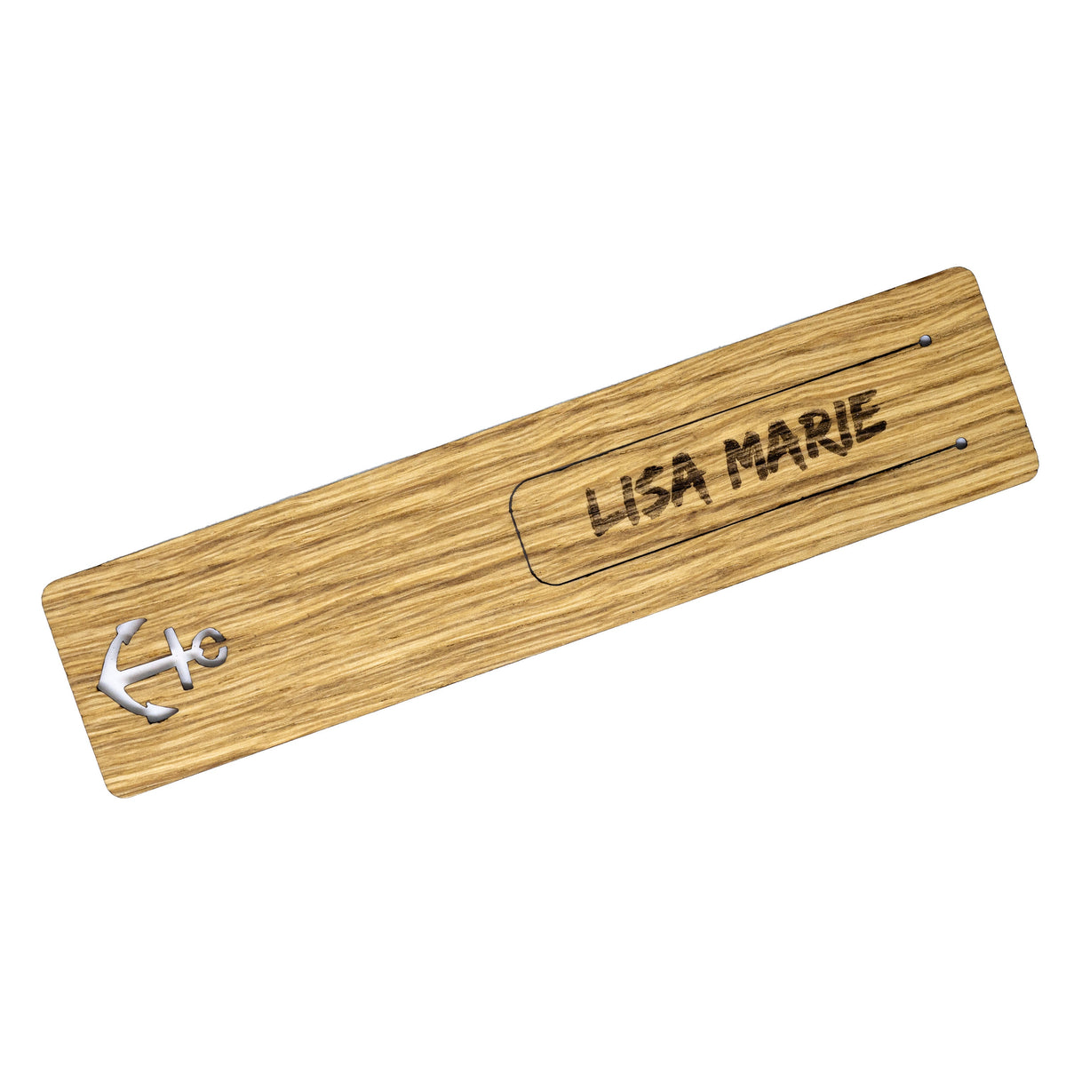 Lesezeichen aus Holz • personalisierter • Eiche geölt • Holz • Alpaka, Anker, Herz