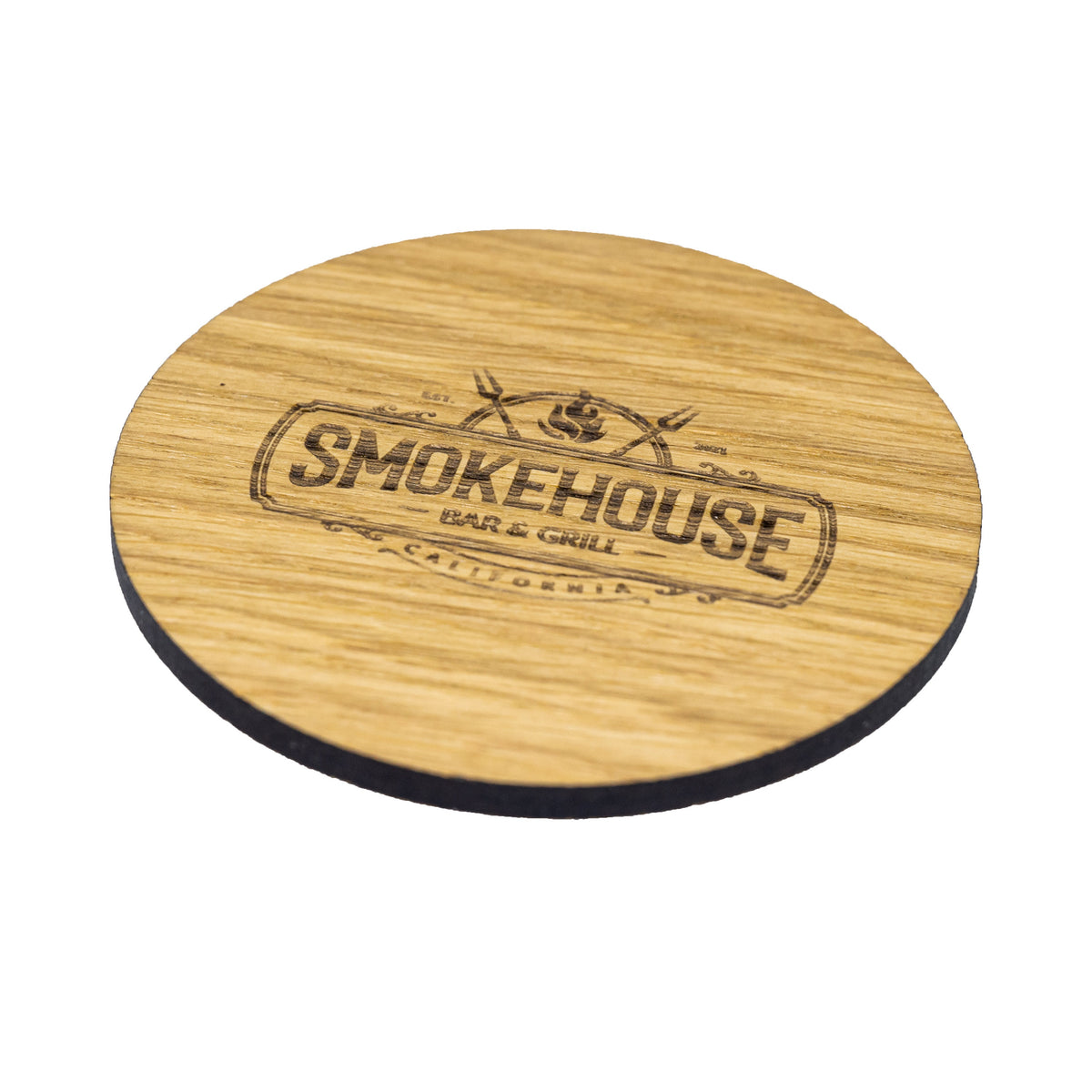 4er Set • Holz Untersetzer aus Eiche geölt 95mm • Glasuntersetzer • auf Wunsch mit individueller Gravur