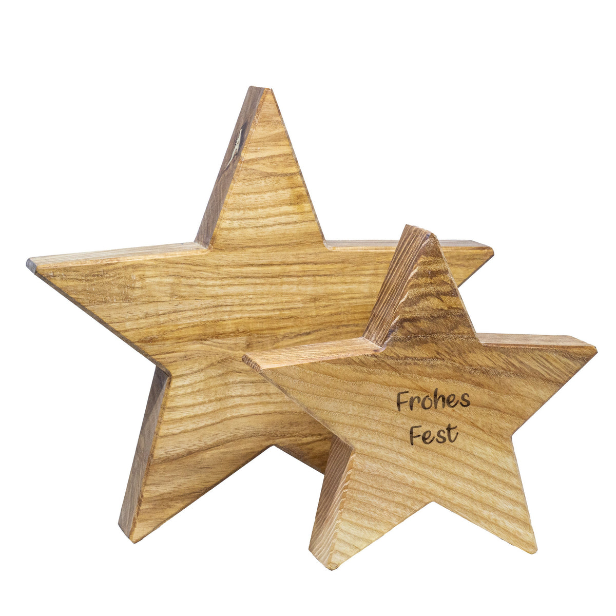 2er Set Holzsterne • Weihnachtssterne • Esche • geölt • Weihnachtsdekoration • Stern • Deko • personalisierbar