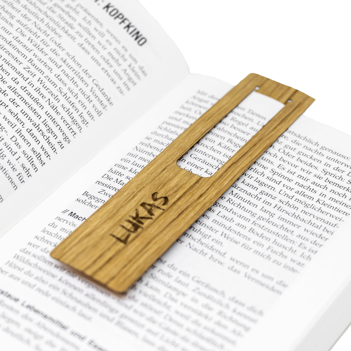 Lesezeichen aus Holz • personalisierter • Eiche geölt • Holz • Alpaka, Anker, Herz