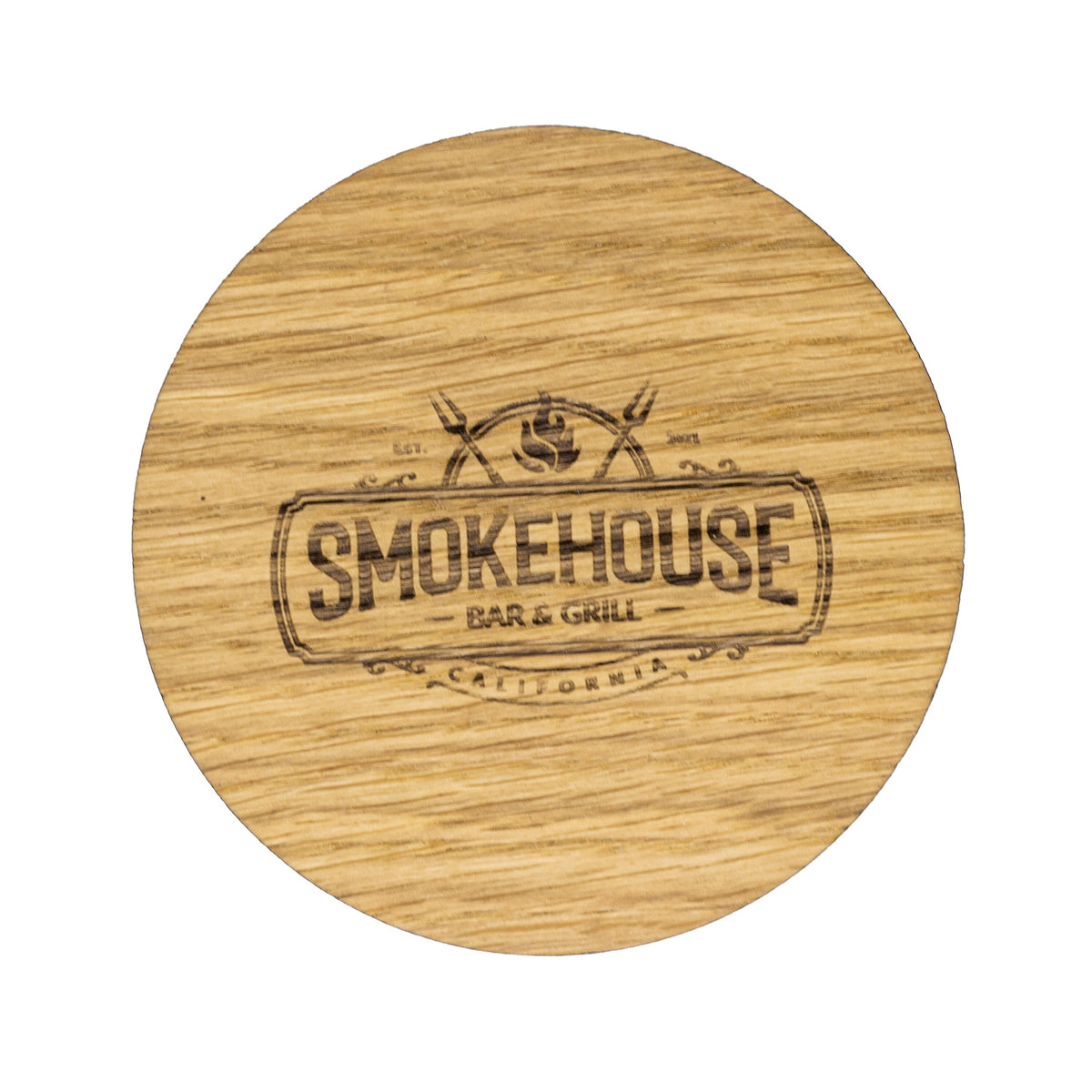 4er Set • Holz Untersetzer aus Eiche geölt 95mm • Glasuntersetzer • auf Wunsch mit individueller Gravur