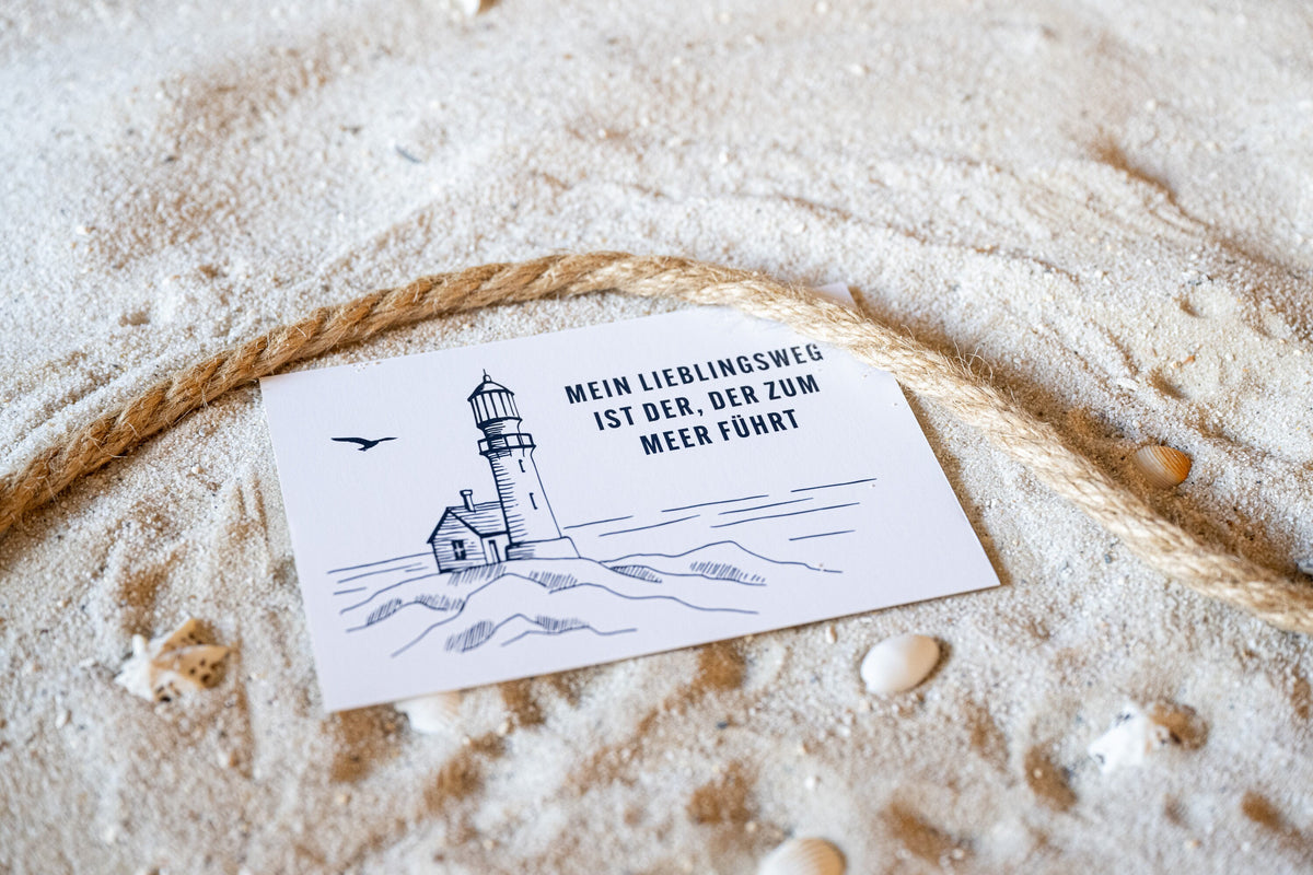 Postkarte • Ansichtskarte • norddeutsche Grußkarte • maritim "Lieblingsweg" - DIN A6