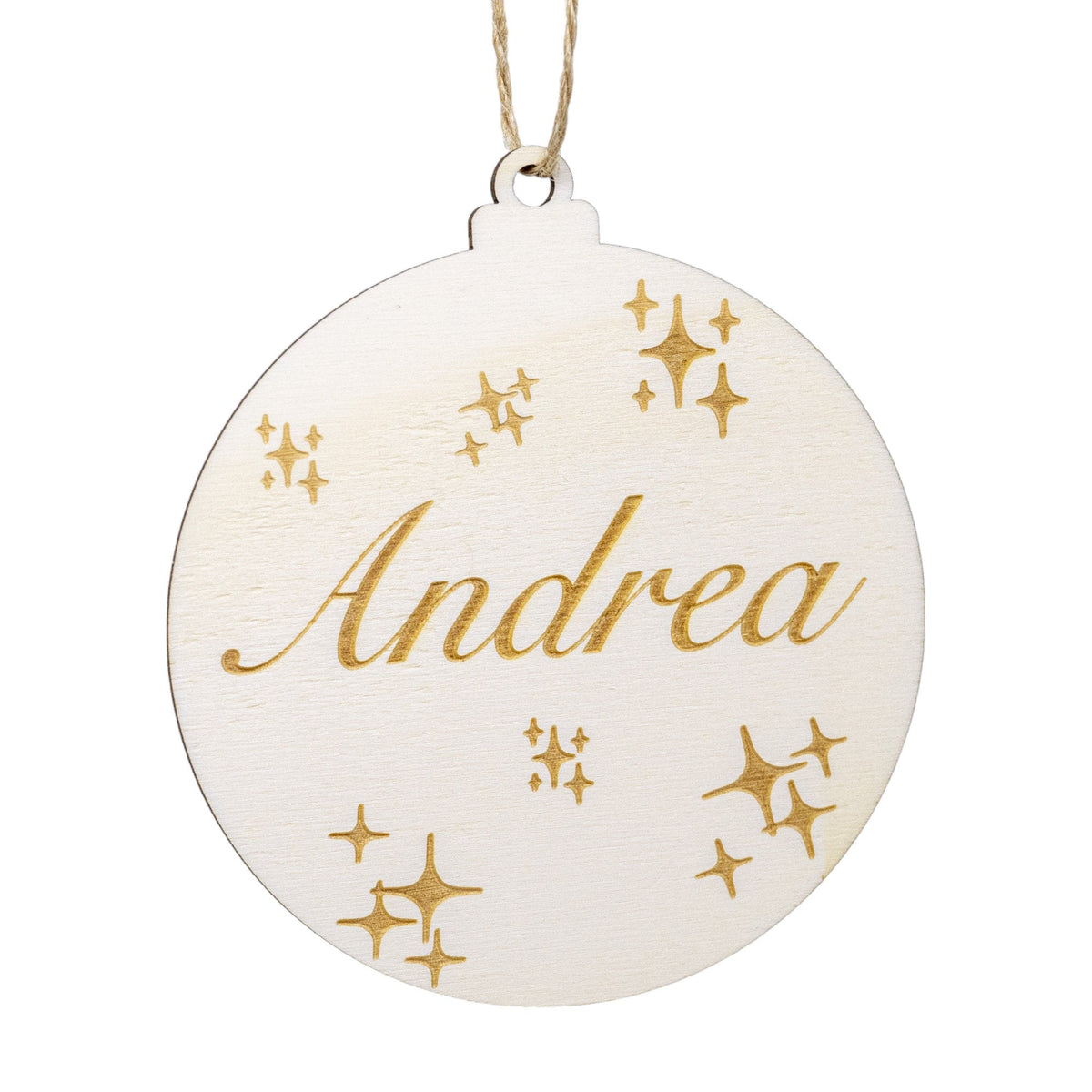 Holzanhänger Weihnachtskugel mit Namen personalisierbar - Weihnachtsbaumanhänger aus Holz