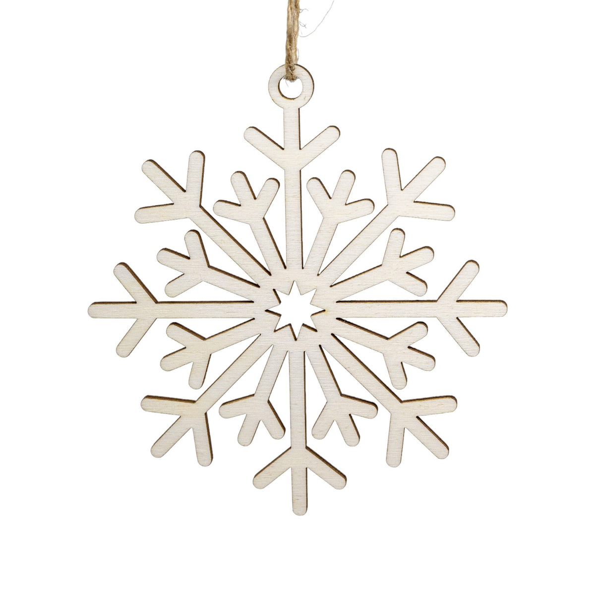 Holzanhänger Schneeflocke - Weihnachtsbaumanhänger aus Holz - Weihnachtsstern