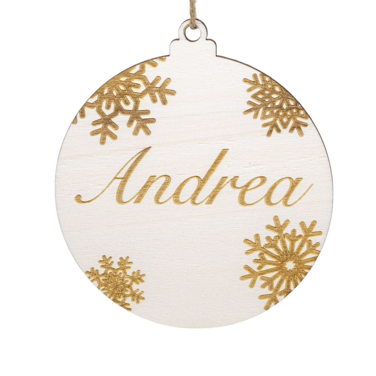 Holzanhänger Weihnachtskugel mit Namen personalisierbar - Weihnachtsbaumanhänger aus Holz