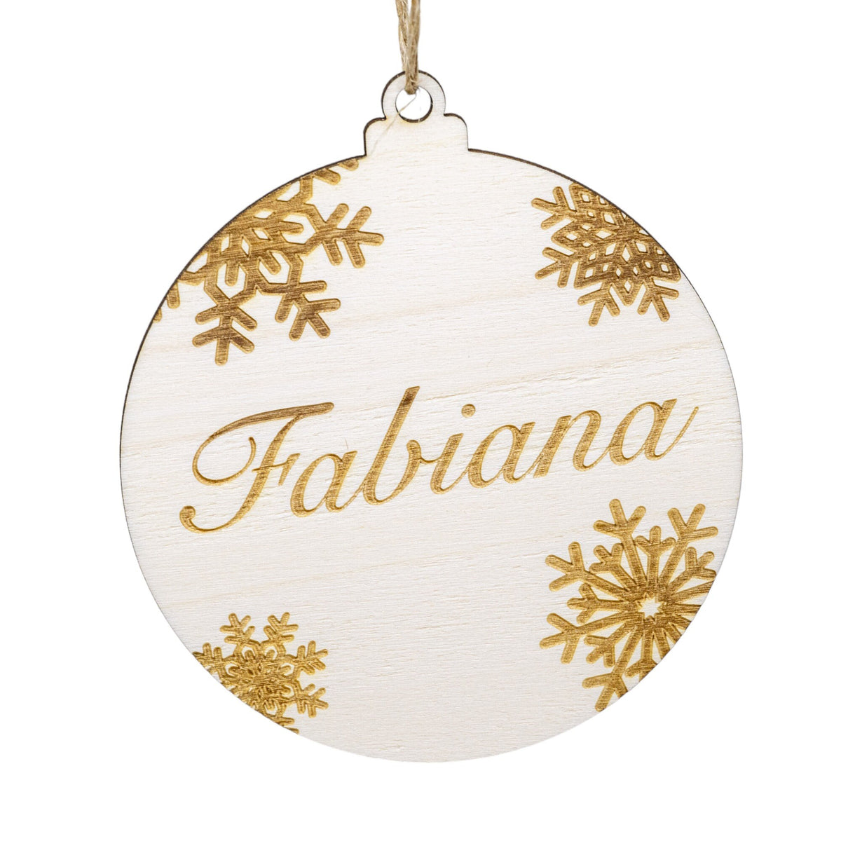 Holzanhänger Weihnachtskugel mit Namen personalisierbar - Weihnachtsbaumanhänger aus Holz