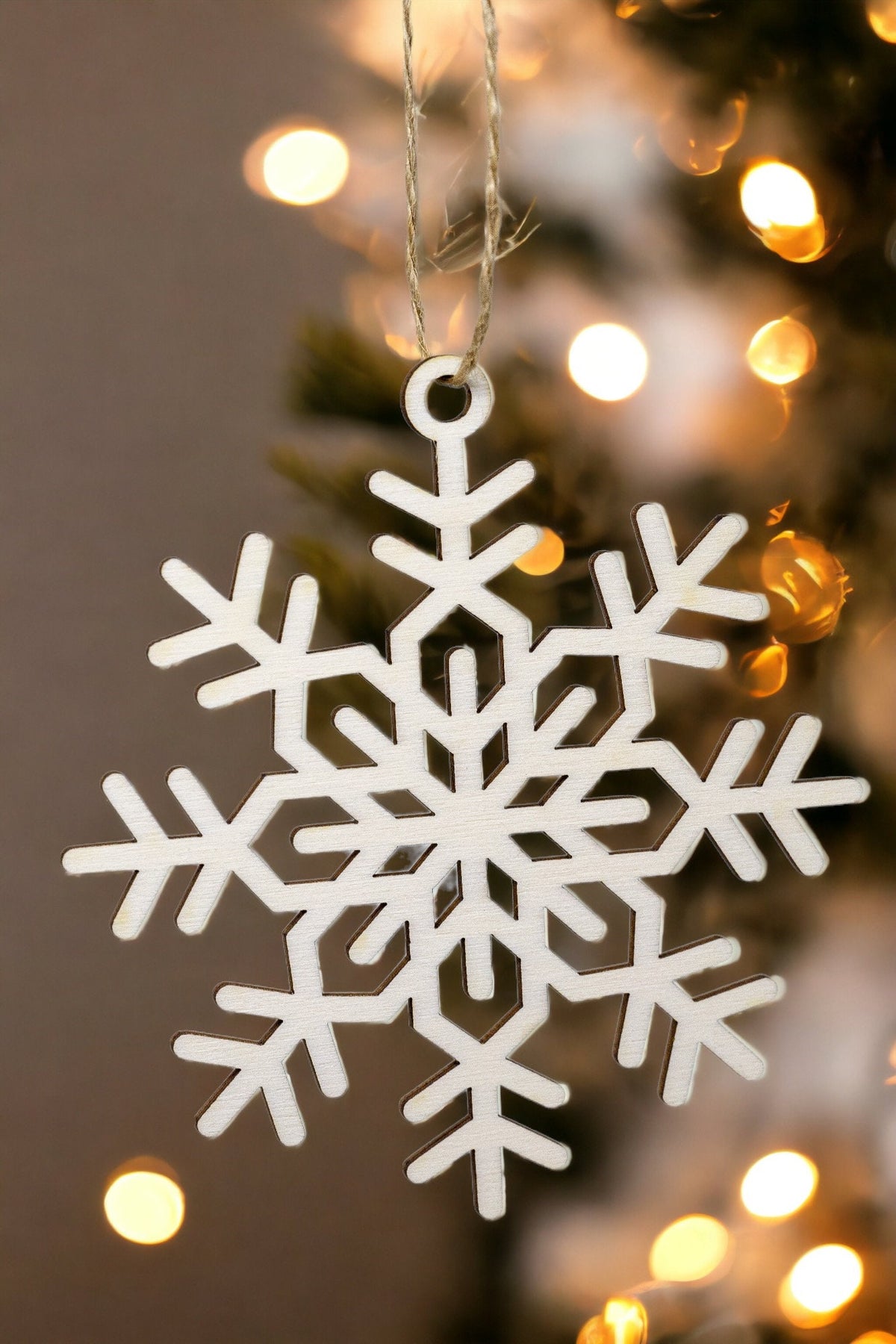 Holzanhänger Schneeflocke - Weihnachtsbaumanhänger aus Holz - Weihnachtsstern