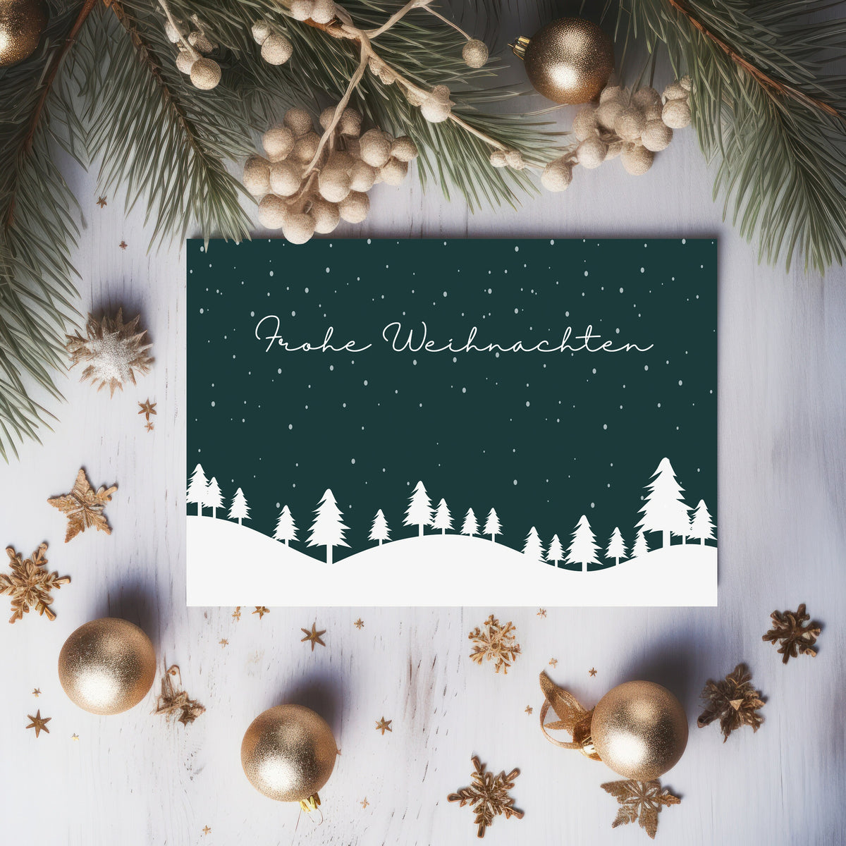 4er Set - Weihnachtskarten - Postkarte Weihnachten - DIN A6 - Frohe Weihnachten
