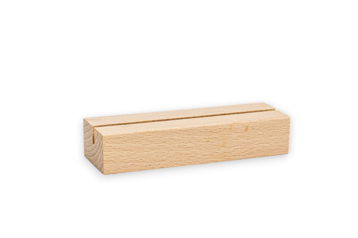 Kartenhalter Holz • 10x3x2 cm • Buchenholz • Tischkartenhalter • Postkartenhalter • Fotohalter