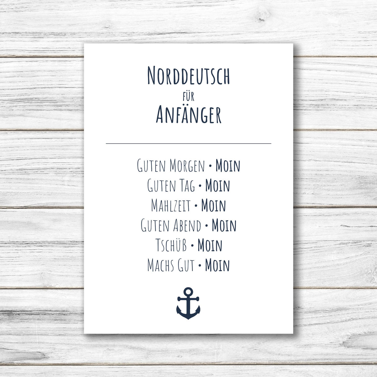 Postkarte • Ansichtskarte • norddeutsche Grußkarte • maritim "norddeutsch für Anfänger" - DIN A6