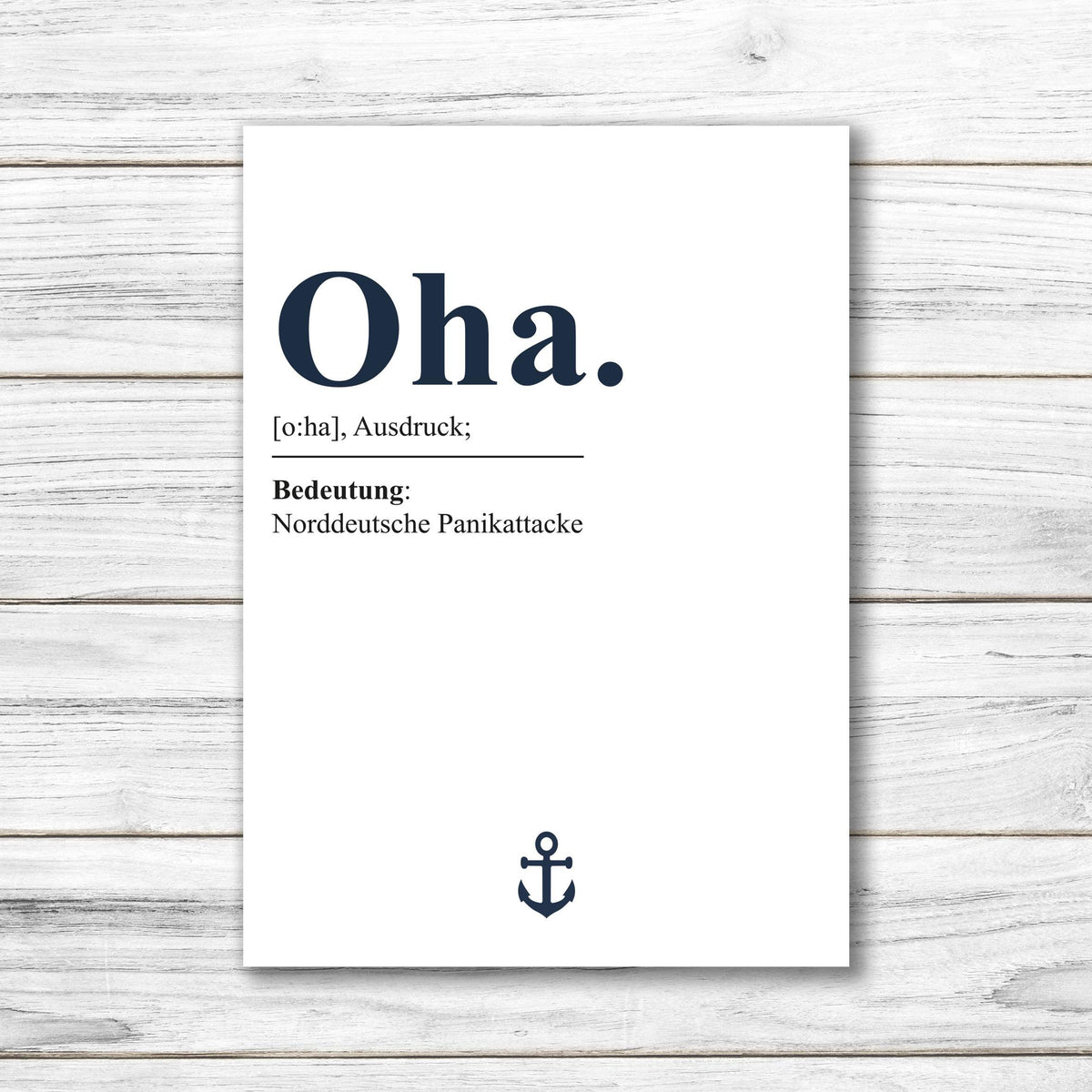 Postkarte • Ansichtskarte • norddeutsche Grußkarte • maritim "Oha!" - DIN A6
